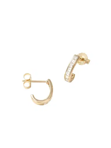 Lucy Delius Baby 14-karat Gold Diamond Hoop Earrings | Thumbnail 1 Lucy Delius Baby 14-karat Gold Diamond Hoop Earrings | Thumbnail 1
