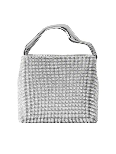 Cult Gaia Solene Mini Crystal-embellished Metallic Leather Tote | Thumbnail 1 Cult Gaia Solene Mini Crystal-embellished Metallic Leather Tote | Thumbnail 1