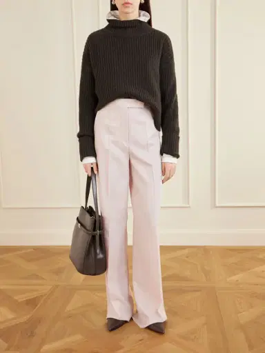 Max Mara Pleated Wool, Mohair And Silk Straight-leg Pants | Thumbnail 2 Max Mara Pleated Wool, Mohair And Silk Straight-leg Pants | Thumbnail 2