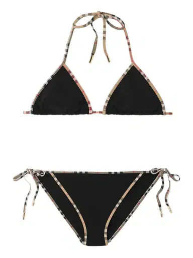 Burberry Checked-piped Triangle Bikini | Thumbnail 1 Burberry Checked-piped Triangle Bikini | Thumbnail 1