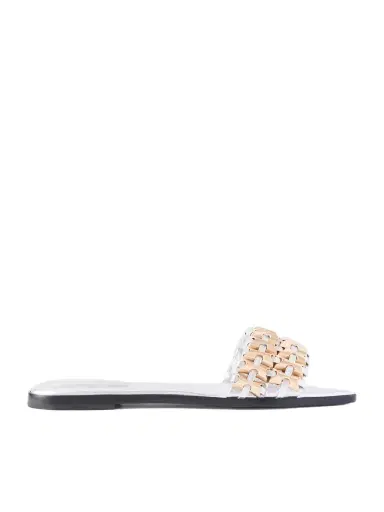 Simkhai Faye Embellished Metallic Leather Slides | Thumbnail 1 Simkhai Faye Embellished Metallic Leather Slides | Thumbnail 1