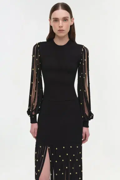 Simkhai Melva Knit Embellished Midi Skirt | Thumbnail 2 Simkhai Melva Knit Embellished Midi Skirt | Thumbnail 2