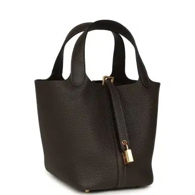 HERMÈS Hermes Picotin Lock 18 Ebene Clemence Gold Hardware | Thumbnail 2 HERMÈS Hermes Picotin Lock 18 Ebene Clemence Gold Hardware | Thumbnail 2