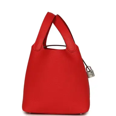 HERMÈS Hermes Picotin Lock 18 Rouge de Coeur Clemence Palladium Hardware | Thumbnail 3 HERMÈS Hermes Picotin Lock 18 Rouge de Coeur Clemence Palladium Hardware | Thumbnail 3