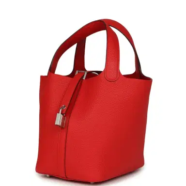 HERMÈS Hermes Picotin Lock 18 Rouge de Coeur Clemence Palladium Hardware | Thumbnail 5 HERMÈS Hermes Picotin Lock 18 Rouge de Coeur Clemence Palladium Hardware | Thumbnail 5