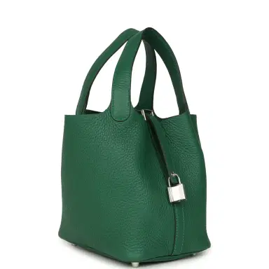 HERMÈS Hermes Picotin Lock 18 Vert Moyen Clemence Palladium Hardware | Thumbnail 2 HERMÈS Hermes Picotin Lock 18 Vert Moyen Clemence Palladium Hardware | Thumbnail 2