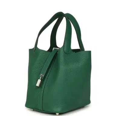 HERMÈS Hermes Picotin Lock 18 Vert Moyen Clemence Palladium Hardware | Thumbnail 3 HERMÈS Hermes Picotin Lock 18 Vert Moyen Clemence Palladium Hardware | Thumbnail 3