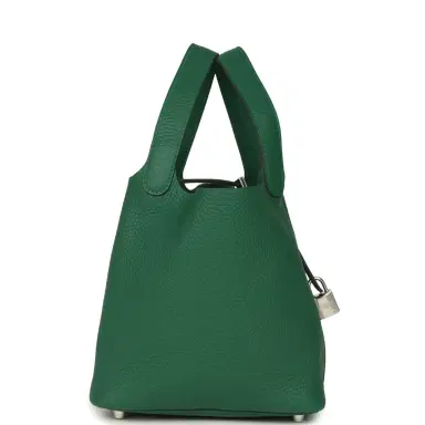 HERMÈS Hermes Picotin Lock 18 Vert Moyen Clemence Palladium Hardware | Thumbnail 4 HERMÈS Hermes Picotin Lock 18 Vert Moyen Clemence Palladium Hardware | Thumbnail 4
