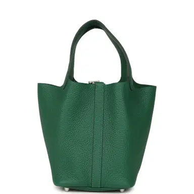 HERMÈS Hermes Picotin Lock 18 Vert Moyen Clemence Palladium Hardware | Thumbnail 5 HERMÈS Hermes Picotin Lock 18 Vert Moyen Clemence Palladium Hardware | Thumbnail 5