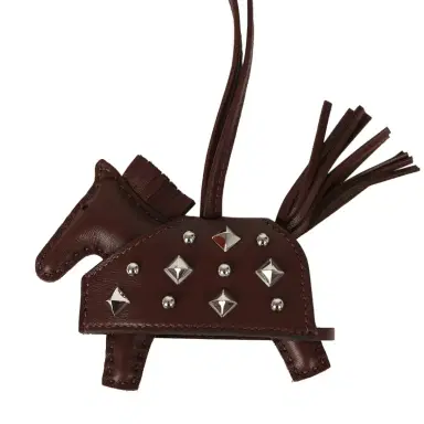 HERMÈS Hermes Rodeo Rock Bag Charm PM Terre Milo Lambskin Palladium Hardware | Thumbnail 2 HERMÈS Hermes Rodeo Rock Bag Charm PM Terre Milo Lambskin Palladium Hardware | Thumbnail 2