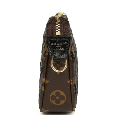 Louis Vuitton Louis Vuitton Pochette Accessories Black and Brown Monogram Sequin Gold Hardware | Thumbnail 3 Louis Vuitton Louis Vuitton Pochette Accessories Black and Brown Monogram Sequin Gold Hardware | Thumbnail 3