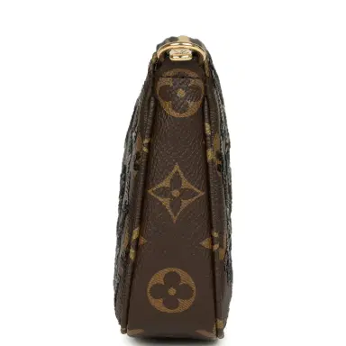 Louis Vuitton Louis Vuitton Pochette Accessories Black and Brown Monogram Sequin Gold Hardware | Thumbnail 6 Louis Vuitton Louis Vuitton Pochette Accessories Black and Brown Monogram Sequin Gold Hardware | Thumbnail 6