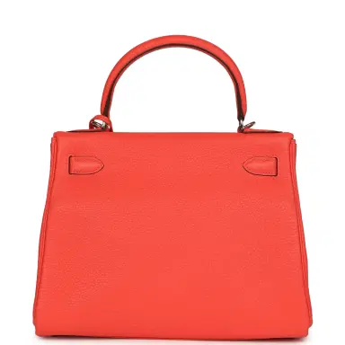 HERMÈS Pre-owned Hermes Kelly Retourne 28 Rose Texas Clemence Palladium Hardware | Thumbnail 4 HERMÈS Pre-owned Hermes Kelly Retourne 28 Rose Texas Clemence Palladium Hardware | Thumbnail 4
