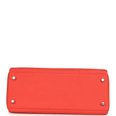 HERMÈS Pre-owned Hermes Kelly Retourne 28 Rose Texas Clemence Palladium Hardware | Thumbnail 6 HERMÈS Pre-owned Hermes Kelly Retourne 28 Rose Texas Clemence Palladium Hardware | Thumbnail 6