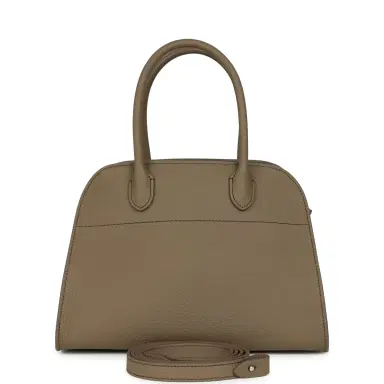 The Row The Row Soft Margaux 10 Bag Smoked Taupe Calfskin Silver Hardware | Thumbnail 1 The Row The Row Soft Margaux 10 Bag Smoked Taupe Calfskin Silver Hardware | Thumbnail 1