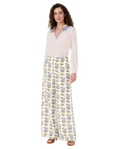 Emporio Sirenuse Stephan Trousers in Celestine Flower Print | Thumbnail 1 Emporio Sirenuse Stephan Trousers in Celestine Flower Print | Thumbnail 1