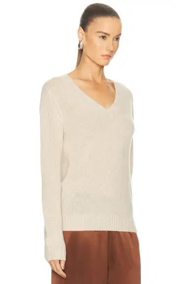 Enza Costa Cashmere V-Neck Sweater | Thumbnail 2 Enza Costa Cashmere V-Neck Sweater | Thumbnail 2