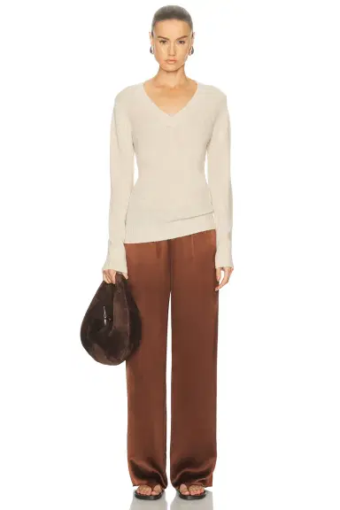 Enza Costa Cashmere V-Neck Sweater | Thumbnail 4 Enza Costa Cashmere V-Neck Sweater | Thumbnail 4