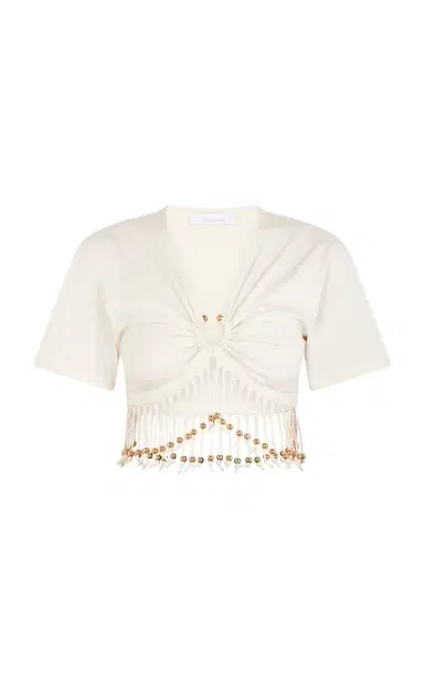 Rabanne Beaded Cotton T-Shirt | Thumbnail 6 Rabanne Beaded Cotton T-Shirt | Thumbnail 6