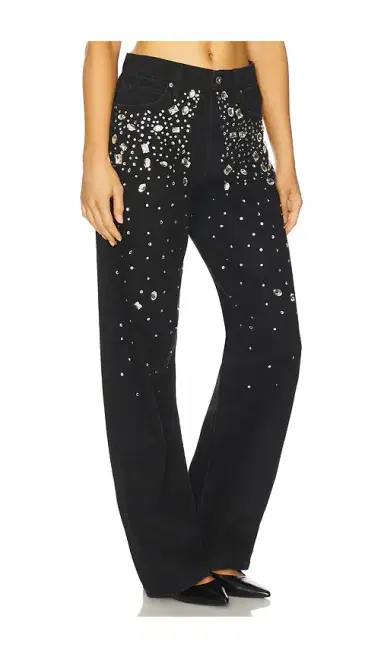 Joe's Jeans The Harlowe Stone Embellished Wide Leg Jeans | Thumbnail 2 Joe's Jeans The Harlowe Stone Embellished Wide Leg Jeans | Thumbnail 2