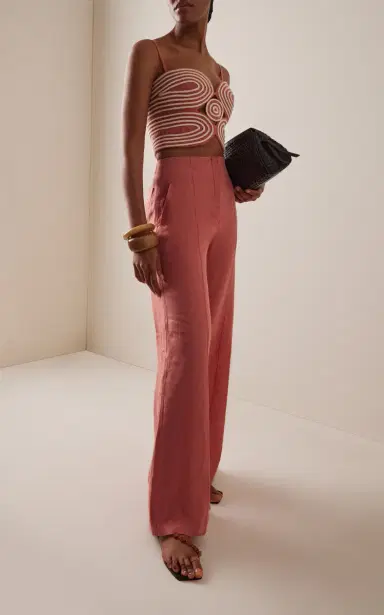 ANDRES OTALORA Baía Embroidered Linen Crop Top | Thumbnail 3 ANDRES OTALORA Baía Embroidered Linen Crop Top | Thumbnail 3