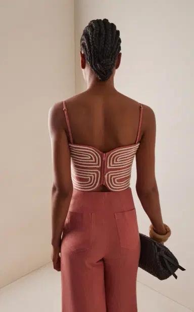 ANDRES OTALORA Baía Embroidered Linen Crop Top | Thumbnail 4 ANDRES OTALORA Baía Embroidered Linen Crop Top | Thumbnail 4