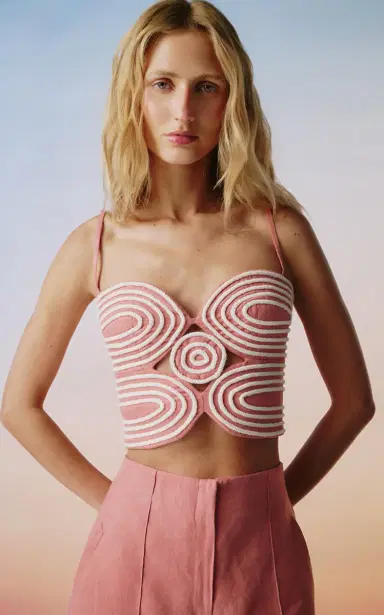 ANDRES OTALORA Baía Embroidered Linen Crop Top | Thumbnail 5 ANDRES OTALORA Baía Embroidered Linen Crop Top | Thumbnail 5