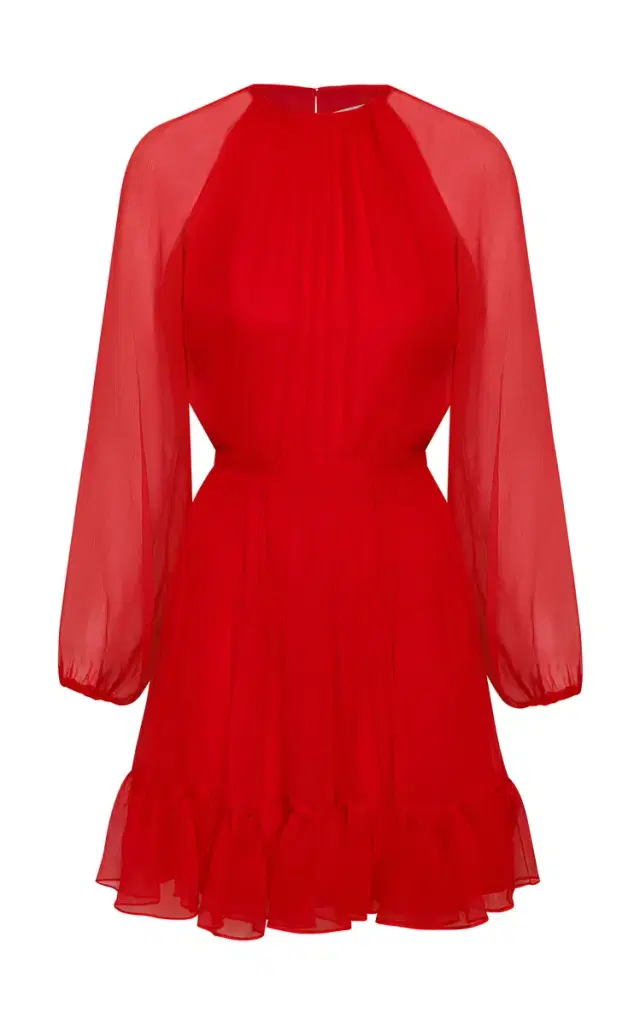 Raices Antiguas Ruffled Silk-Chifon Mini Dress Raices Antiguas Ruffled Silk-Chifon Mini Dress