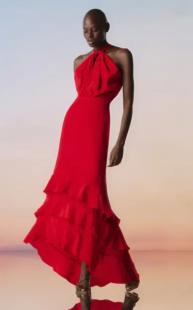 ANDRES OTALORA Vino de Palma Halter Silk Crepe De Chine Maxi Dress | Thumbnail 2 ANDRES OTALORA Vino de Palma Halter Silk Crepe De Chine Maxi Dress | Thumbnail 2