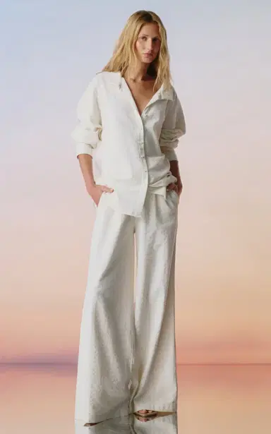 Andres Otalora Tamu Mia Mid-Rise Cotton-Jacquard Wide-Leg Pants | Thumbnail 2 Andres Otalora Tamu Mia Mid-Rise Cotton-Jacquard Wide-Leg Pants | Thumbnail 2