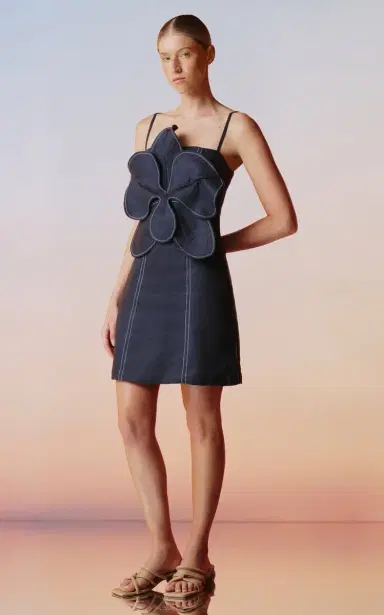 ANDRES OTALORA Donde Nace Embellished Linen Mini Dress | Thumbnail 2 ANDRES OTALORA Donde Nace Embellished Linen Mini Dress | Thumbnail 2