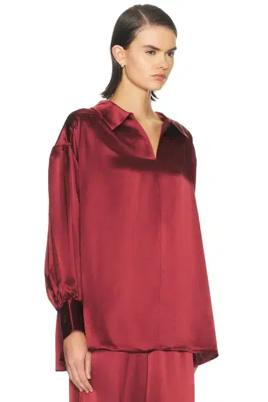 By Malene Birger Leonora Satin Blouse | Thumbnail 2 By Malene Birger Leonora Satin Blouse | Thumbnail 2