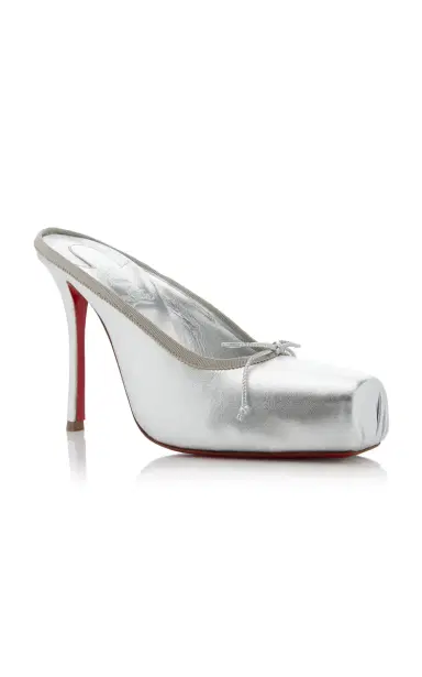Christian Louboutin Cassia 100mm Metallic Leather Mules | Thumbnail 4 Christian Louboutin Cassia 100mm Metallic Leather Mules | Thumbnail 4