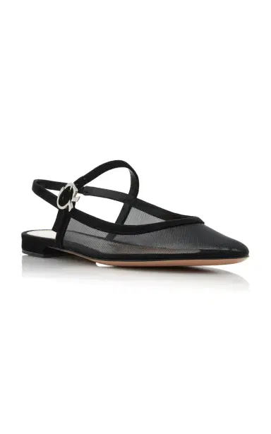 Gianvito Rossi Mesh Slingback Flats | Thumbnail 4 Gianvito Rossi Mesh Slingback Flats | Thumbnail 4