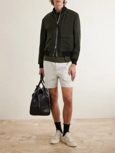 Tom Ford Straight-Leg Brushed Cotton-Drill Shorts - Men | Thumbnail 2 Tom Ford Straight-Leg Brushed Cotton-Drill Shorts - Men | Thumbnail 2