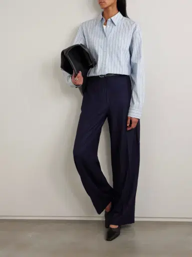 TOTEME Pleated Flannel Wide-leg Pants | Thumbnail 2 TOTEME Pleated Flannel Wide-leg Pants | Thumbnail 2