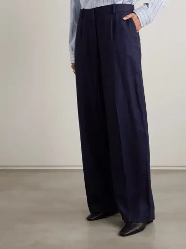 TOTEME Pleated Flannel Wide-leg Pants | Thumbnail 3 TOTEME Pleated Flannel Wide-leg Pants | Thumbnail 3