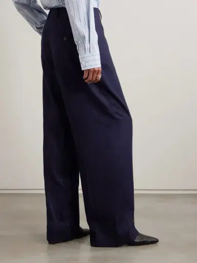 TOTEME Pleated Flannel Wide-leg Pants | Thumbnail 4 TOTEME Pleated Flannel Wide-leg Pants | Thumbnail 4