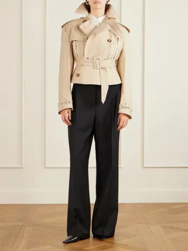 S.S. Daley Evelyn Leather-trimmed Cotton-blend Gabardine Jacket | Thumbnail 2 S.S. Daley Evelyn Leather-trimmed Cotton-blend Gabardine Jacket | Thumbnail 2