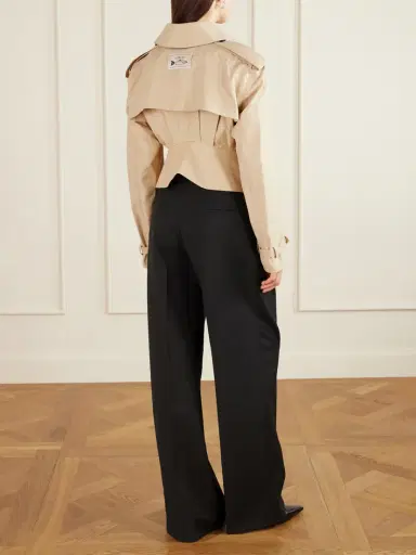 S.S. Daley Evelyn Leather-trimmed Cotton-blend Gabardine Jacket | Thumbnail 4 S.S. Daley Evelyn Leather-trimmed Cotton-blend Gabardine Jacket | Thumbnail 4