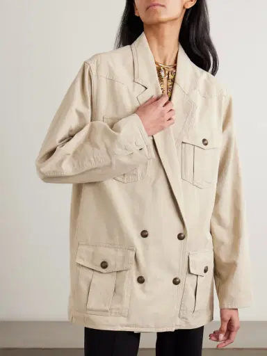 Marant Étoile Nevala Double-breasted Cotton And Linen-blend Twill Jacket | Thumbnail 3 Marant Étoile Nevala Double-breasted Cotton And Linen-blend Twill Jacket | Thumbnail 3
