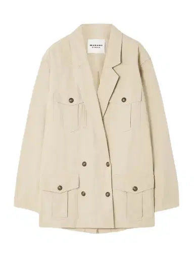 Marant Étoile Nevala Double-breasted Cotton And Linen-blend Twill Jacket | Thumbnail 1 Marant Étoile Nevala Double-breasted Cotton And Linen-blend Twill Jacket | Thumbnail 1