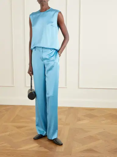Stella McCartney Satin Wide-leg Pants | Thumbnail 2 Stella McCartney Satin Wide-leg Pants | Thumbnail 2