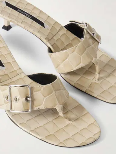 CHRISTEN Helix Buckled Croc-effect Patent-leather Sandals | Thumbnail 5 CHRISTEN Helix Buckled Croc-effect Patent-leather Sandals | Thumbnail 5