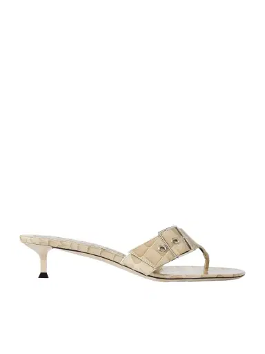 CHRISTEN Helix Buckled Croc-effect Patent-leather Sandals | Thumbnail 1 CHRISTEN Helix Buckled Croc-effect Patent-leather Sandals | Thumbnail 1