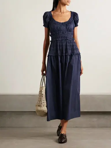 DÔEN Leanne Shirred Gingham Organic Cotton-poplin Midi Dress | Thumbnail 2 DÔEN Leanne Shirred Gingham Organic Cotton-poplin Midi Dress | Thumbnail 2