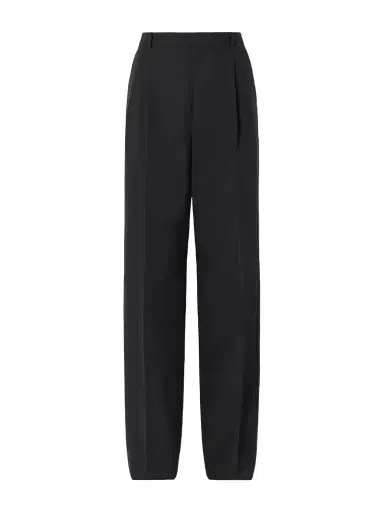 Saint Laurent Pleated Grain De Poudre Wool Straight-leg Pants | Thumbnail 1 Saint Laurent Pleated Grain De Poudre Wool Straight-leg Pants | Thumbnail 1