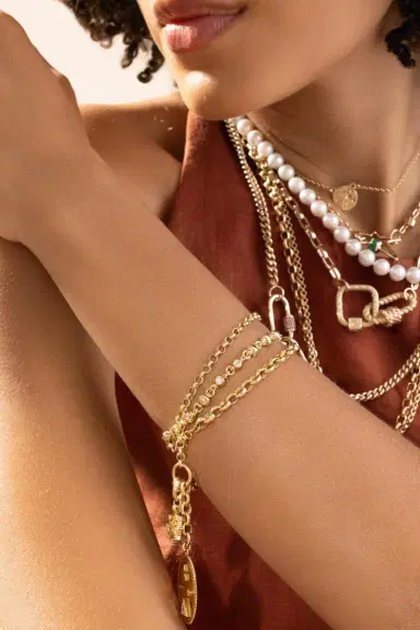 Marla Aaron Diamond Small Rolling Can Chain Bracelet | Thumbnail 3 Marla Aaron Diamond Small Rolling Can Chain Bracelet | Thumbnail 3