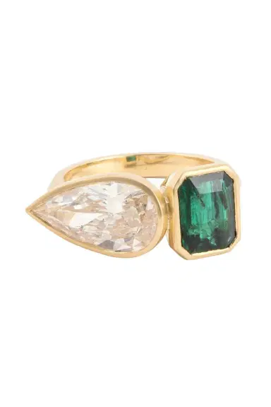 Sylva & Cie Zambian Emerald Diamond Ring | Thumbnail 1 Sylva & Cie Zambian Emerald Diamond Ring | Thumbnail 1