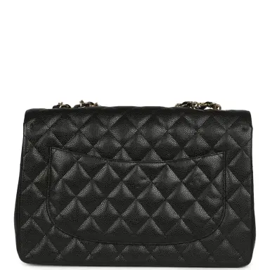 Chanel Chanel Jumbo Classic Single Flap Bag Black Caviar Gold Hardware | Thumbnail 4 Chanel Chanel Jumbo Classic Single Flap Bag Black Caviar Gold Hardware | Thumbnail 4